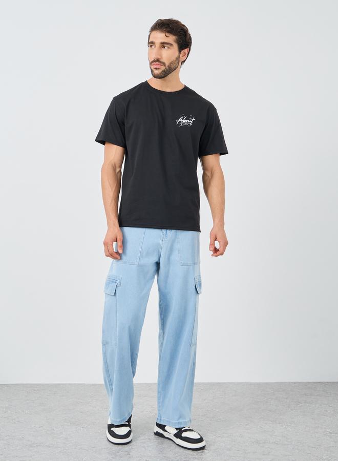 Styli Back Graphic Print Crew Neck Oversized T-Shirt - Image 3